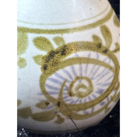 Vintage Japanese Ceramic Vase With Floral Swirl Design Small Bud Vase Hand-Paint - Picture 5 of 7